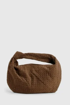 Shoulder Bags|Handbags*boohoo Faux Suede Knot Oversized Shoulder Bag chocolate
