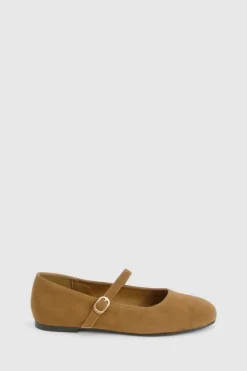 Ballet Flats|Flats*boohoo Faux Suede Mary Jane Ballet Flats tan
