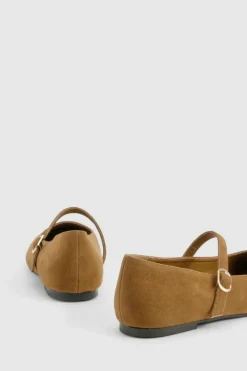 Ballet Flats|Flats*boohoo Faux Suede Mary Jane Ballet Flats tan