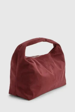 Shoulder Bags|Handbags*boohoo Faux Suede Oversized Slouchy Shoulder Bag burgundy