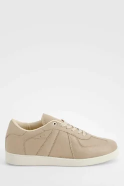 Trainers*boohoo Faux Suede Panel Flat Trainers beige