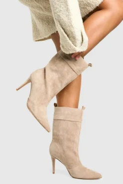 Ankle Boots|All Boots*boohoo Faux Suede Pointed Toe Ankle Boot taupe