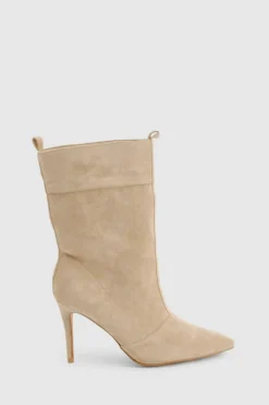 Ankle Boots|All Boots*boohoo Faux Suede Pointed Toe Ankle Boot taupe