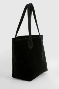 Shoulder Bags|Tote Bags*boohoo Faux Suede Shopper Tote Bag black