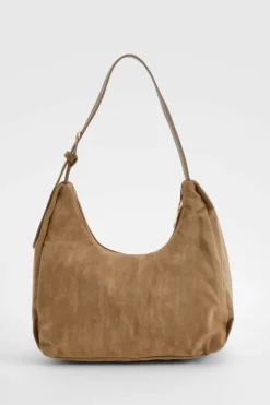 Handbags*boohoo Faux Suede Slouchy Grab Bag mocha