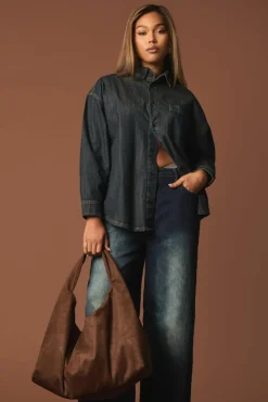Shoulder Bags|Handbags*boohoo Faux Suede Slouchy Shoulder Bag chocolate