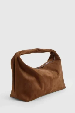 Shoulder Bags|Handbags*boohoo Faux Suede Slouchy Shoulder Bag chocolate