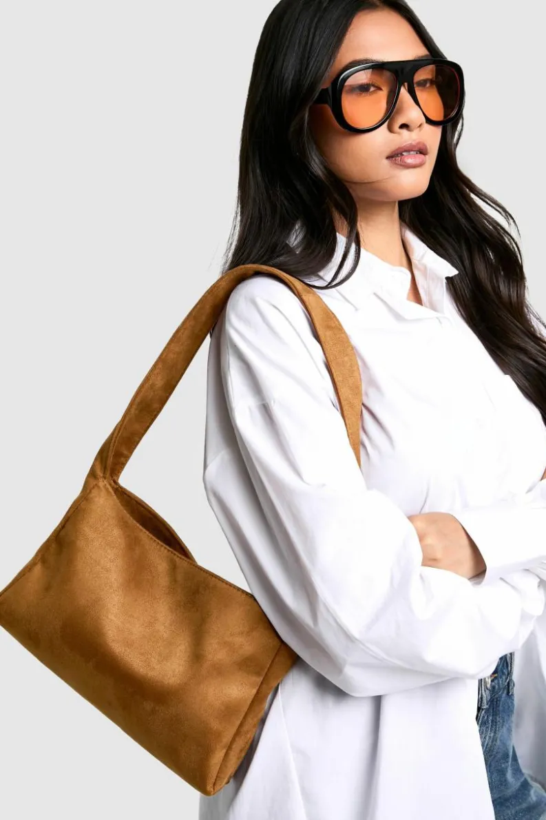 Shoulder Bags|Handbags*boohoo Faux Suede Slouchy Shoulder Bag tan