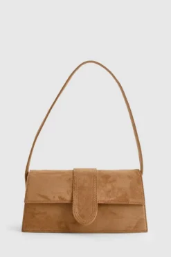 Shoulder Bags|Handbags*boohoo Faux Suede Structured Shoulder Bag taupe