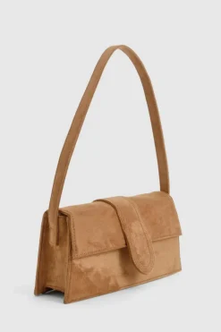 Shoulder Bags|Handbags*boohoo Faux Suede Structured Shoulder Bag taupe