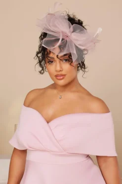 Hair Accessories*Quiz Feather Headband Fascinator Pale Pink