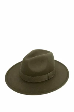 Hats & Gloves|Hats & Gloves*My Accessories London Fedora with Trim Dark Olive