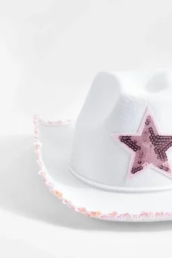 Hats & Gloves|Hats & Gloves*boohoo Festival Malibu Doll Cowboy Hat white