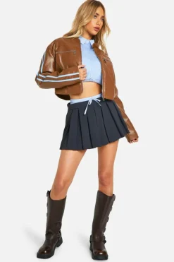 Up To 80% Off Winter Warmers|Biker Jackets*boohoo Fitted Faux Leather Moto Jacket chocolate