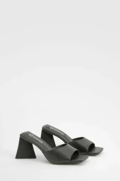 Sandals|Heels*boohoo Flared Heel Basic Mules black