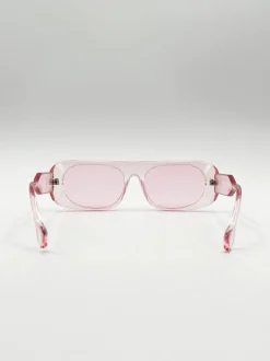 Sunglasses*SVNX Flat Top Oval Sunglasses in Pale Pink