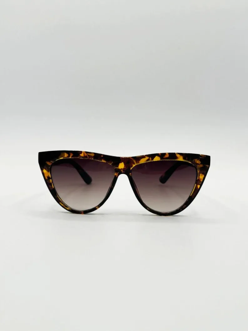 Sunglasses*SVNX Flat Top Round Sunglasses in Tortoise Brown