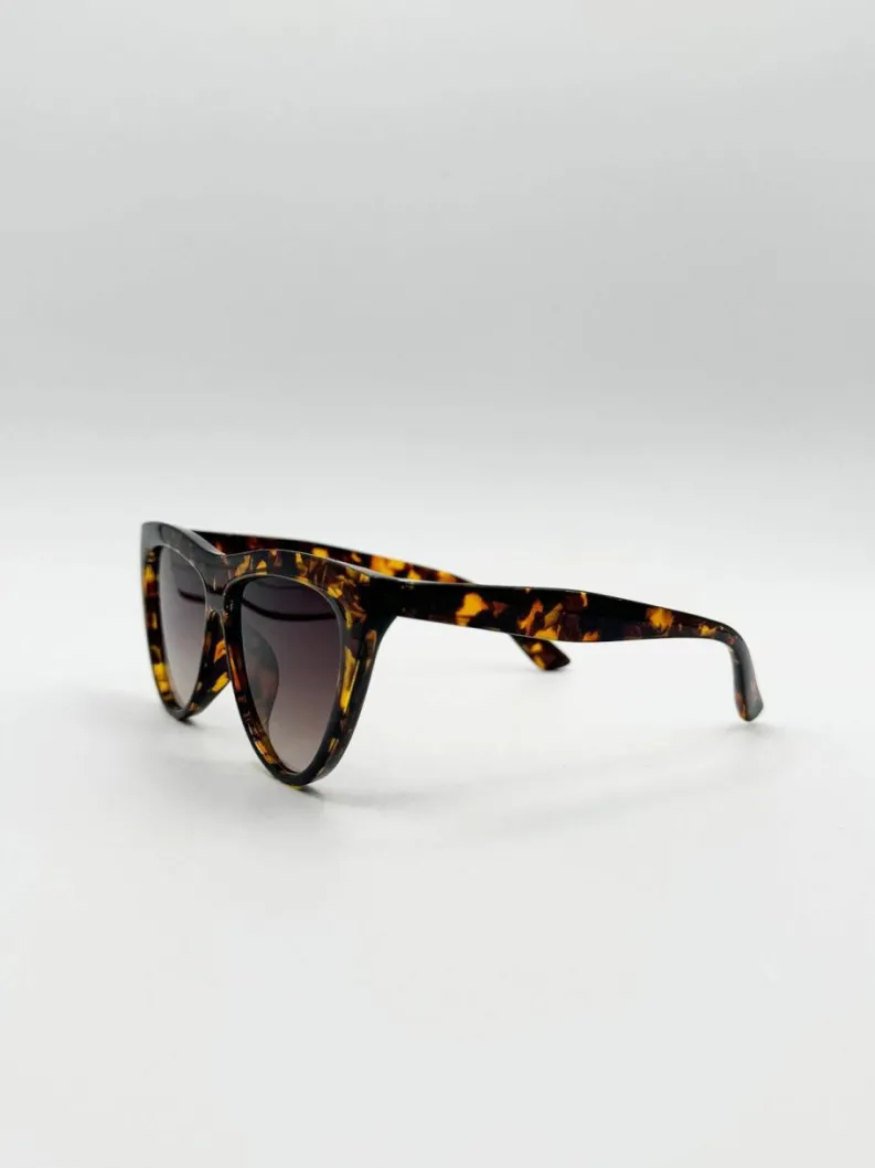 Sunglasses*SVNX Flat Top Round Sunglasses in Tortoise Brown