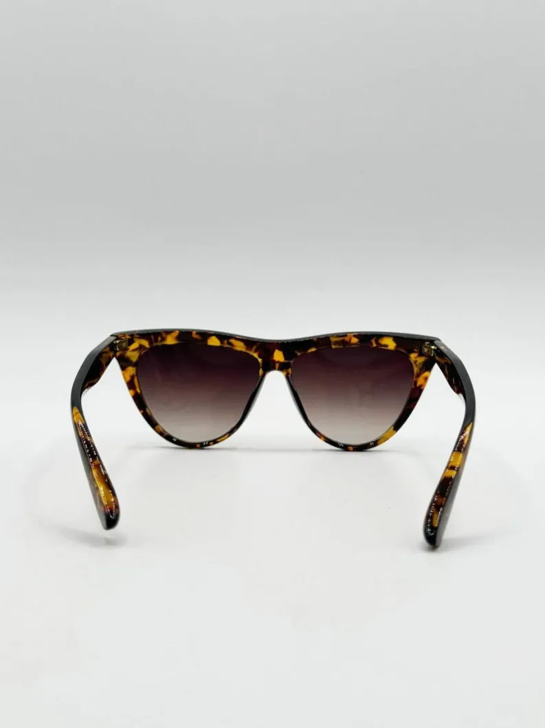 Sunglasses*SVNX Flat Top Round Sunglasses in Tortoise Brown