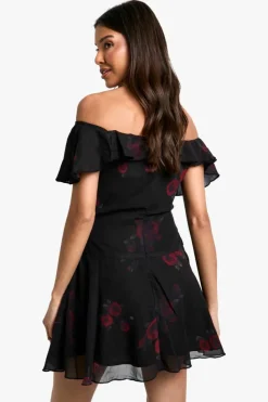 Mini Dresses|Dresses*boohoo Chiffon Bardot Mini Dress floral