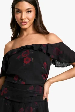 Mini Dresses|Dresses*boohoo Chiffon Bardot Mini Dress floral