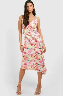 Cami Dresses*boohoo Frill Maxi Dress floral