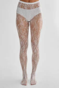Tights & Socks|Tights & Socks*NastyGal Floral Lace Tights white