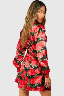 Smock Dresses*boohoo Floral Lace Trim Smock Dress black