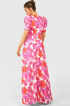 Wrap Dresses*boohoo Floral Print Wrap Maxi Dress white