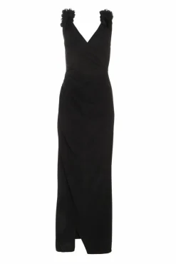 Wrap Dresses*Quiz Floral Strap Maxi Wrap Dress Black