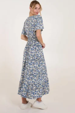 Wrap Dresses*Blue Vanilla Floral Wrap Front Maxi Dress Blue