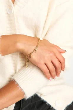 Bracelets*boohoo Flower and Star Charm Bracelet gold