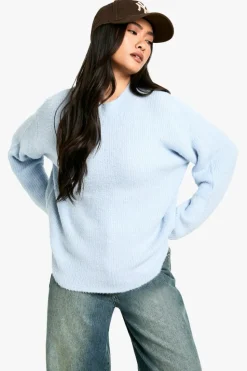 Jumpers|Jumpers & Cardigans*boohoo Fluffy Knitted Jumper blue