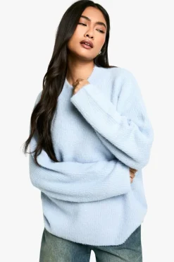 Jumpers|Jumpers & Cardigans*boohoo Fluffy Knitted Jumper blue