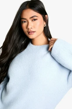 Jumpers|Jumpers & Cardigans*boohoo Fluffy Knitted Jumper blue