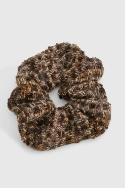 Hair Accessories*boohoo Fluffy Knitted Scrunchie mocha