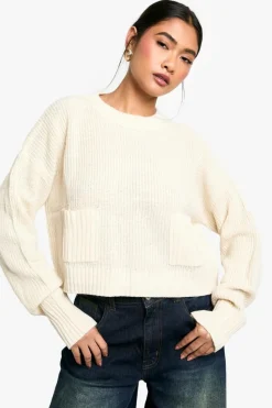 Jumpers|Knitwear*boohoo Fluffy Yarn Jumper cream