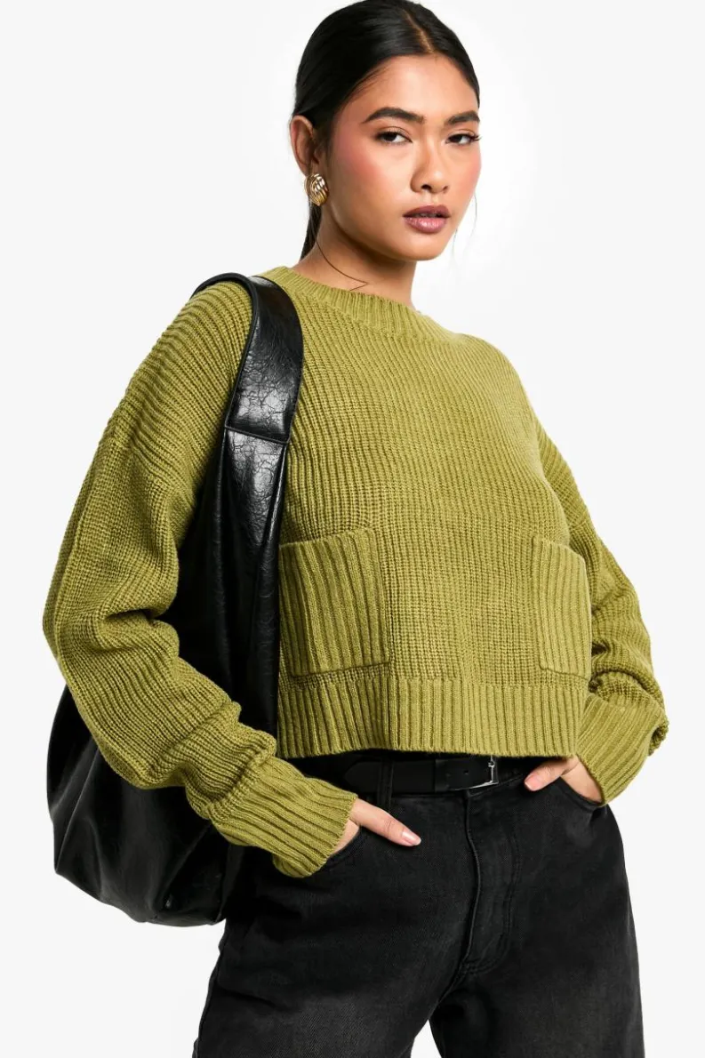 Jumpers*boohoo Fluffy Yarn Jumper green