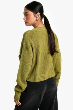 Jumpers*boohoo Fluffy Yarn Jumper green