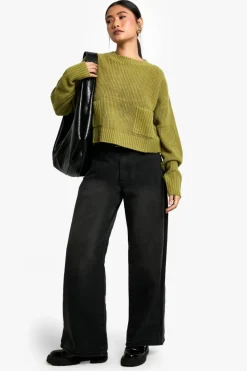Jumpers*boohoo Fluffy Yarn Jumper green