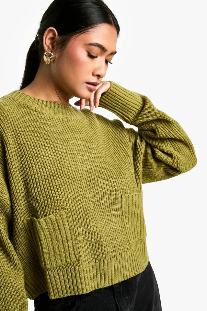 Jumpers*boohoo Fluffy Yarn Jumper green
