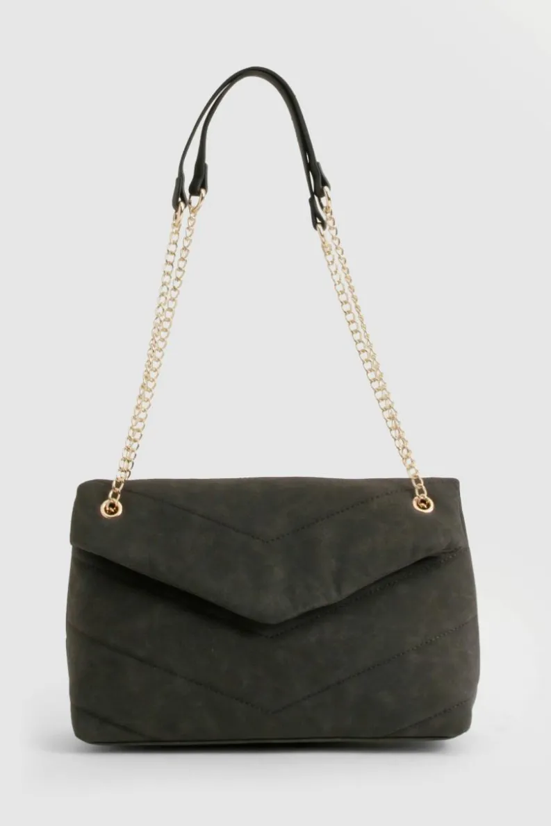 Cross-Body Bags|Handbags*boohoo Fold Over Chain Handle Cross Body Bag black