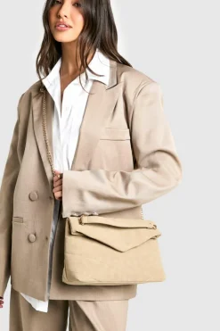 Cross-Body Bags|Handbags*boohoo Fold Over Chain Handle Cross Body Bag taupe