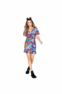 Wrap Dresses*Girls On Film Ford Mock Wrap Dress Blue