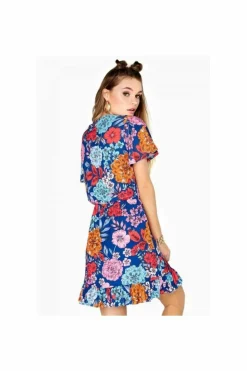 Wrap Dresses*Girls On Film Ford Mock Wrap Dress Blue