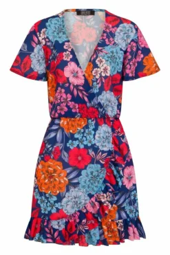 Wrap Dresses*Girls On Film Ford Mock Wrap Dress Blue