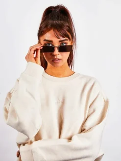Sunglasses*SVNX Frameless Rectangle Sunglasses With Metal Arms Black