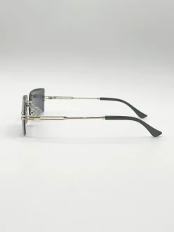 Sunglasses*SVNX Frameless Square Sunglasses in Black