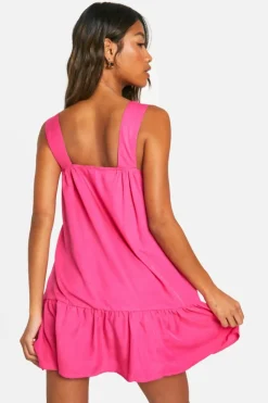 Smock Dresses*boohoo Frill Hem Mini Dress pink