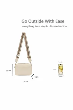 Cross-Body Bags|Handbags*Kitise Front Pocket Double Compartments Camera Crossbody Bag With Canvas Strap Beige
